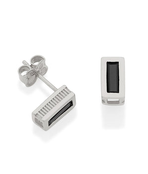 RHODIUM PLATED EARRING WITH CRYSTAL