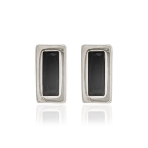 RHODIUM PLATED EARRING WITH CRYSTAL
