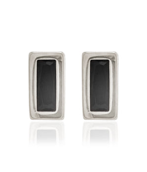 RHODIUM PLATED EARRING WITH CRYSTAL