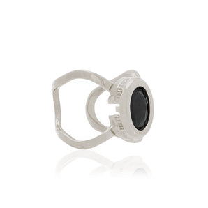 RHODIUM PLATED EARRING WITH CRYSTAL