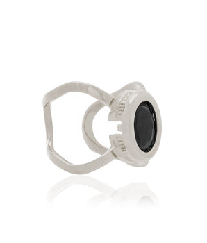 RHODIUM PLATED EARRING WITH CRYSTAL