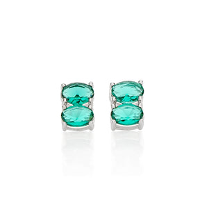 RHODIUM PLATED EARRING WITH CRYSTAL