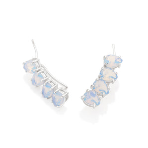 RHODIUM PLATED EARRING WITH CRYSTAL
