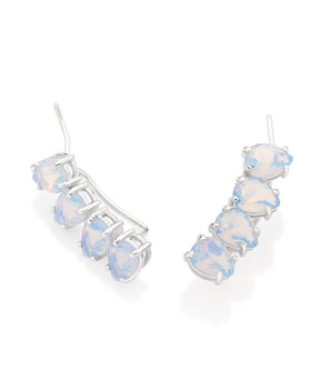 RHODIUM PLATED EARRING WITH CRYSTAL