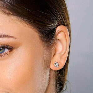 RHODIUM ABSTRACT EARRING IN WHITE