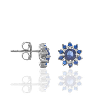 RHODIUM PLATED EARRING WITH ZIRCONIA