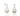 RHODIUM PLATED EARRING WITH PEARL AND ZIRCONIA
