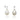 RHODIUM PLATED EARRING WITH PEARL AND ZIRCONIA