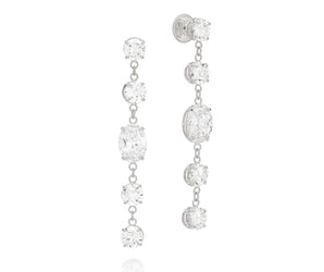 RHODIUM PLATED EARRING WITH ZIRCONIA