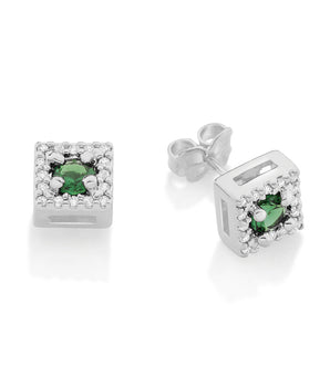 RHODIUM LUCID DREAMS EARRING IN GREEN