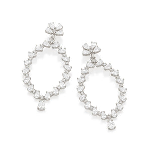 RHODIUM PLATED EARRING WITH ZIRCONIA
