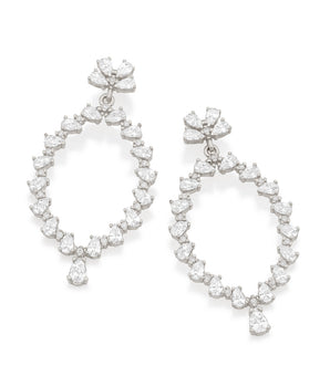 RHODIUM PLATED EARRING WITH ZIRCONIA