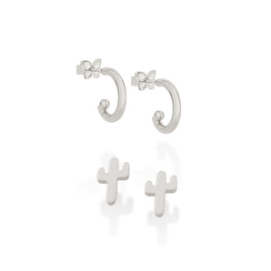RHODIUM CACTUS EARRING KIT