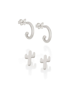 RHODIUM CACTUS EARRING KIT