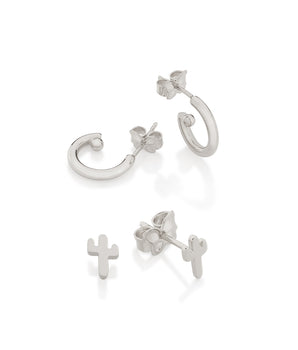 RHODIUM CACTUS EARRING KIT