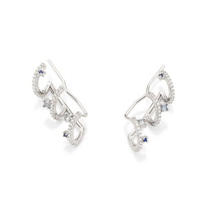 RHODIUM PLATED EARRING WITH ZIRCONIA