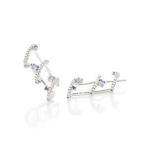 RHODIUM PLATED EARRING WITH ZIRCONIA