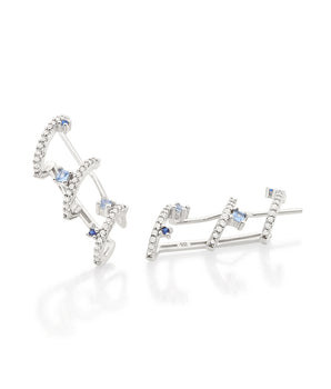 RHODIUM PLATED EARRING WITH ZIRCONIA