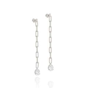 RHODIUM CHAIN EARRINGS