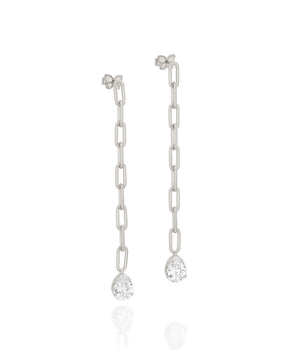RHODIUM CHAIN EARRINGS
