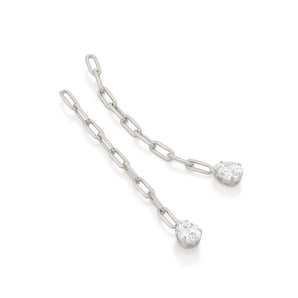 RHODIUM CHAIN EARRINGS