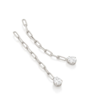 RHODIUM CHAIN EARRINGS