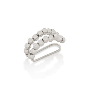 RHODIUM SPHERES EAR CUFF