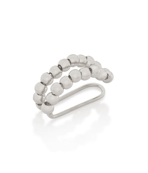 RHODIUM SPHERES EAR CUFF