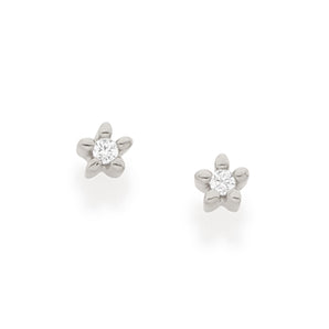 RHODIUM PLATED EARRING WITH ZIRCONIA