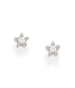 RHODIUM PLATED EARRING WITH ZIRCONIA