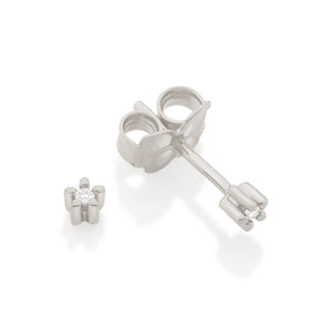 RHODIUM PLATED EARRING WITH ZIRCONIA