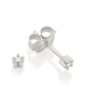 RHODIUM PLATED EARRING WITH ZIRCONIA