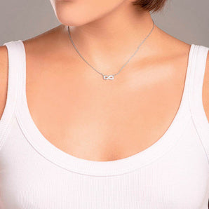 RHODIUM PLATED CHAIN WITH ZIRCONIA