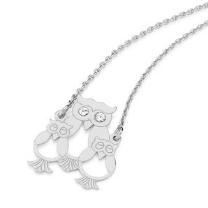 RHODIUM PLATED CHAIN WITH CRYSTAL