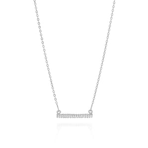 RHODIUM PLATED CHAIN WITH ZIRCONIA