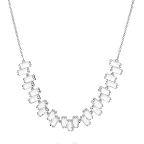 RHODIUM PLATED CHAIN WITH CRYSTAL