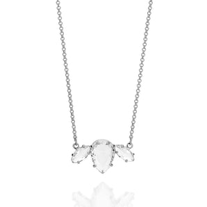 RHODIUM PLATED CHAIN WITH CRYSTAL
