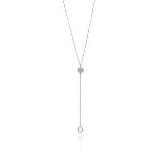 RHODIUM PLATED CHAIN WITH CRYSTAL