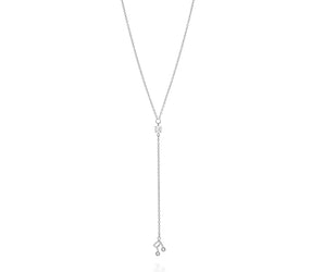 RHODIUM PLATED CHAIN WITH ZIRCONIA