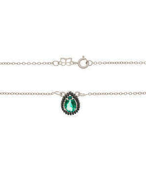 RHODIUM PLATED CHAIN WITH ZIR AND CRISTALS WITH APLICATION RHODIUM BLACK