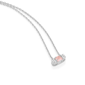 RHODIUM PLATED CHAIN WITH CRYSTAL AND ZIRCONIA