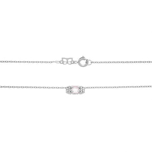 RHODIUM PLATED CHAIN WITH CRYSTAL AND ZIRCONIA
