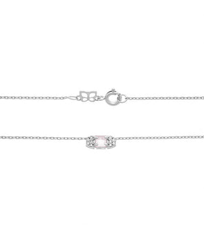 RHODIUM PLATED CHAIN WITH CRYSTAL AND ZIRCONIA