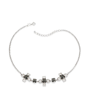 RHODIUM PLATED CHAIN WITH CRYSTAL
