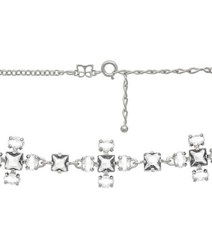 RHODIUM PLATED CHAIN WITH CRYSTAL