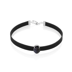 RHODIUM PLATED CHAIN WITH CRYSTAL