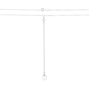 RHODIUM PLATED CHAIN WITH PEARL AND ZIRCONIA