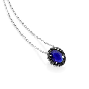 RHODIUM PLATED CHAIN WITH CRYSTAL AND ZIRCONIA