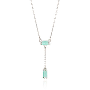 RHODIUM PLATED CHAIN WITH CRYSTAL