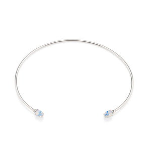 RHODIUM PLATED CHAIN WITH CRYSTAL